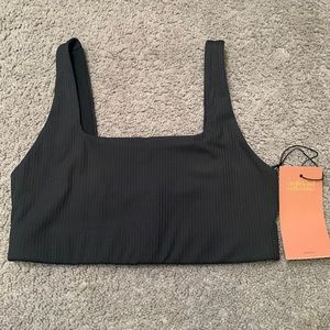 Girlfriend Collective Small Black Ribbed Bra